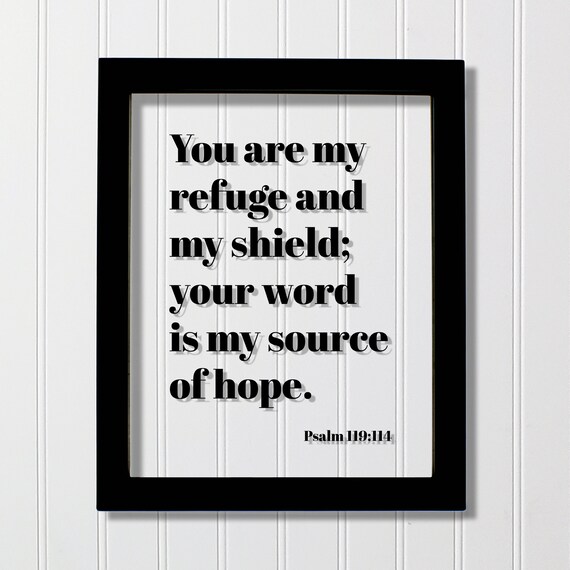 Psalm 119114 You Are My Refuge And Shield Your Word Is Source Of Hope Floating Scripture Bible Verse Christian Religious Decor