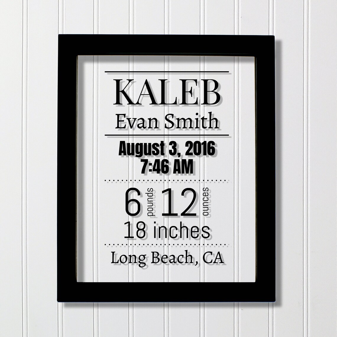Birth Announcement Baby Stats Personalized Nursery Print