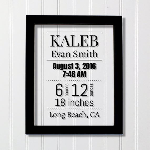Birth Announcement Baby Stats Personalized Nursery Print