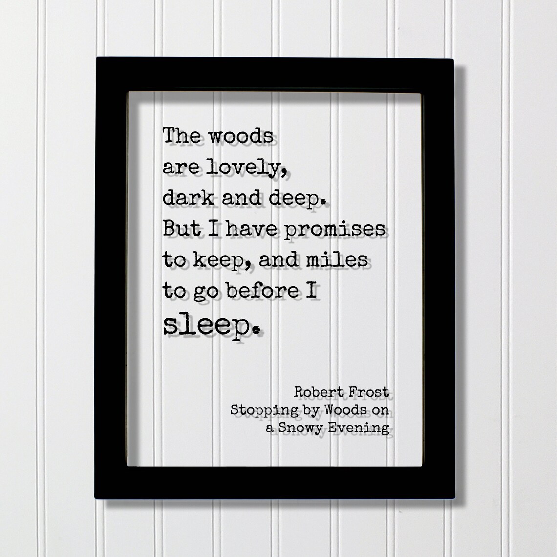 Robert Frost Quote Art Print, Snowy Evening