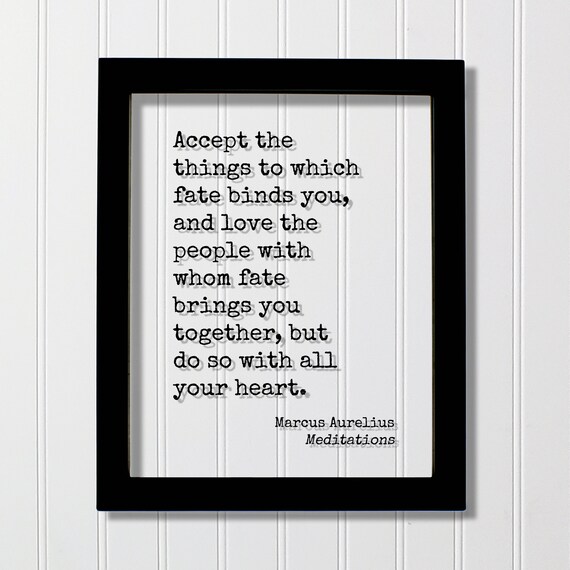 Marcus Aurelius Fate Quote Poster Stoic Wisdom Meditations Text Art