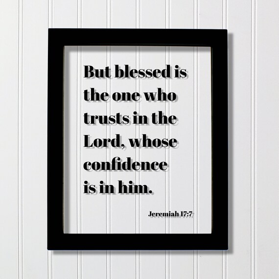 Jeremiah 17:7 Scripture Verse Trust in the Lord Typography Poster