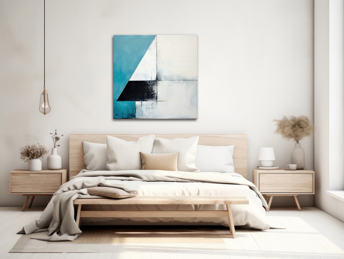 Three Squares Geometric Abstract Wall Art Print - Image 2