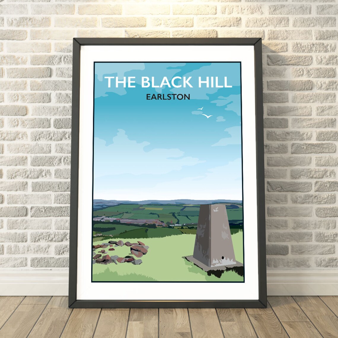 The Black Hill Earlston Vintage Travel Poster Scottish Hills View