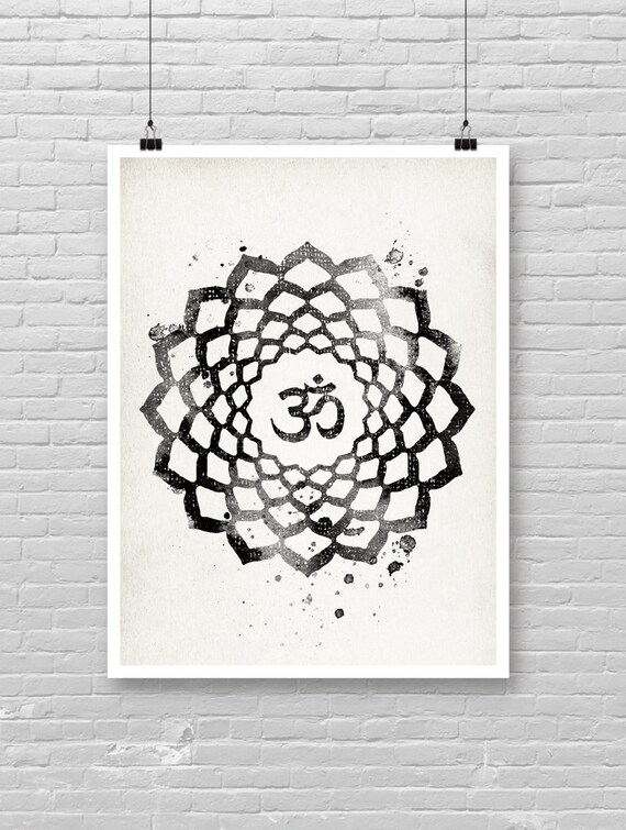 Chakra Sahasrara Drawing Print Minimalist Zen Illustration Art Poster Yoga Meditation Buddhism Reiki Spiritual Decor