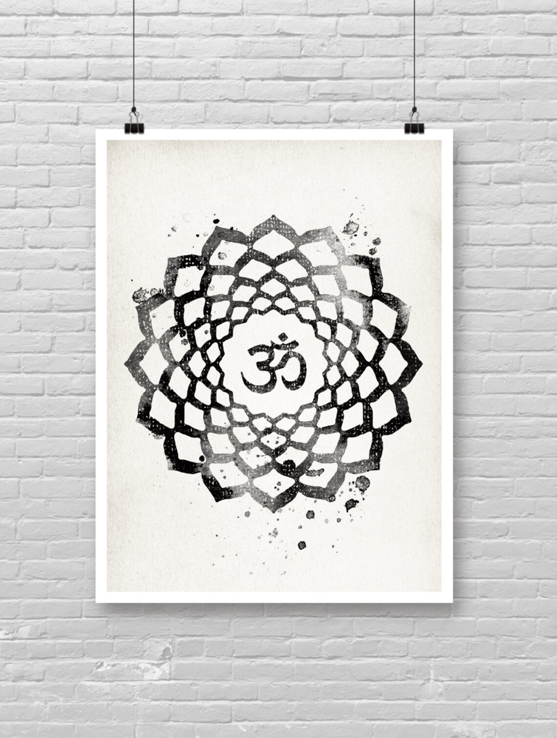 Sahasrara Crown Chakra Mandala Zen Ink Illustration Art Poster