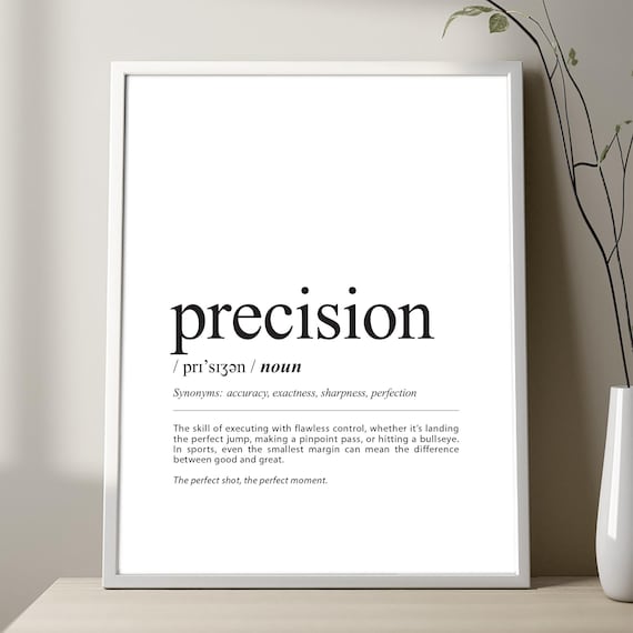 Precision Definition Dictionary Style Sport Athlete Motivational Poster