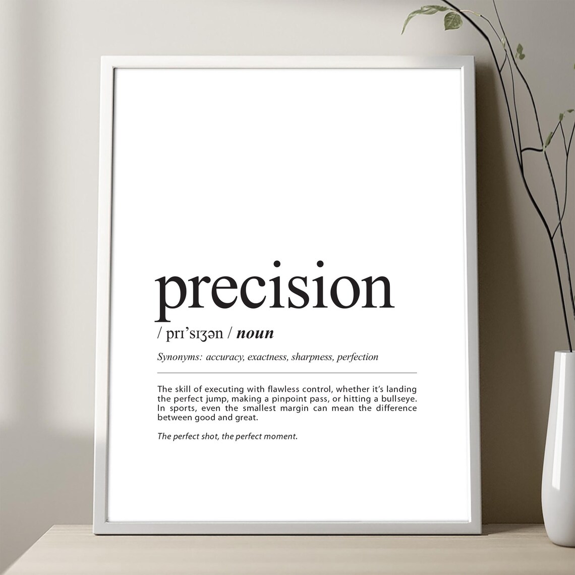 Precision Definition Dictionary Style Sport Athlete Motivational Poster