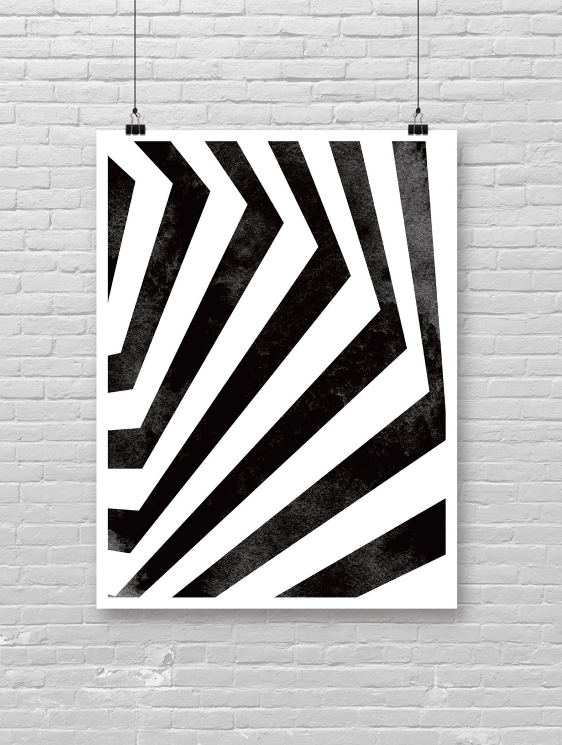 Optical Illusion Black White Geometric Hypnotic Abstract Art Poster