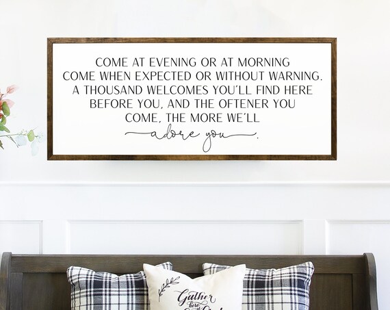 Come At Evening Or At Morning Rustic Welcome Art Print