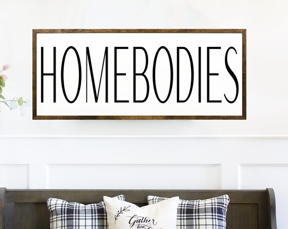 Homebodies Minimalist Typography Entryway Bench Farmhouse Wall Art Poster