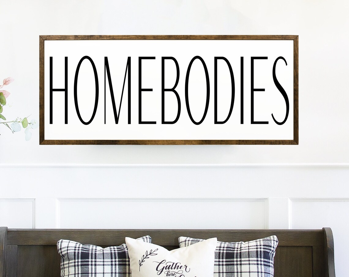 Homebodies Minimalist Typography Entryway Bench Farmhouse Wall Art Poster