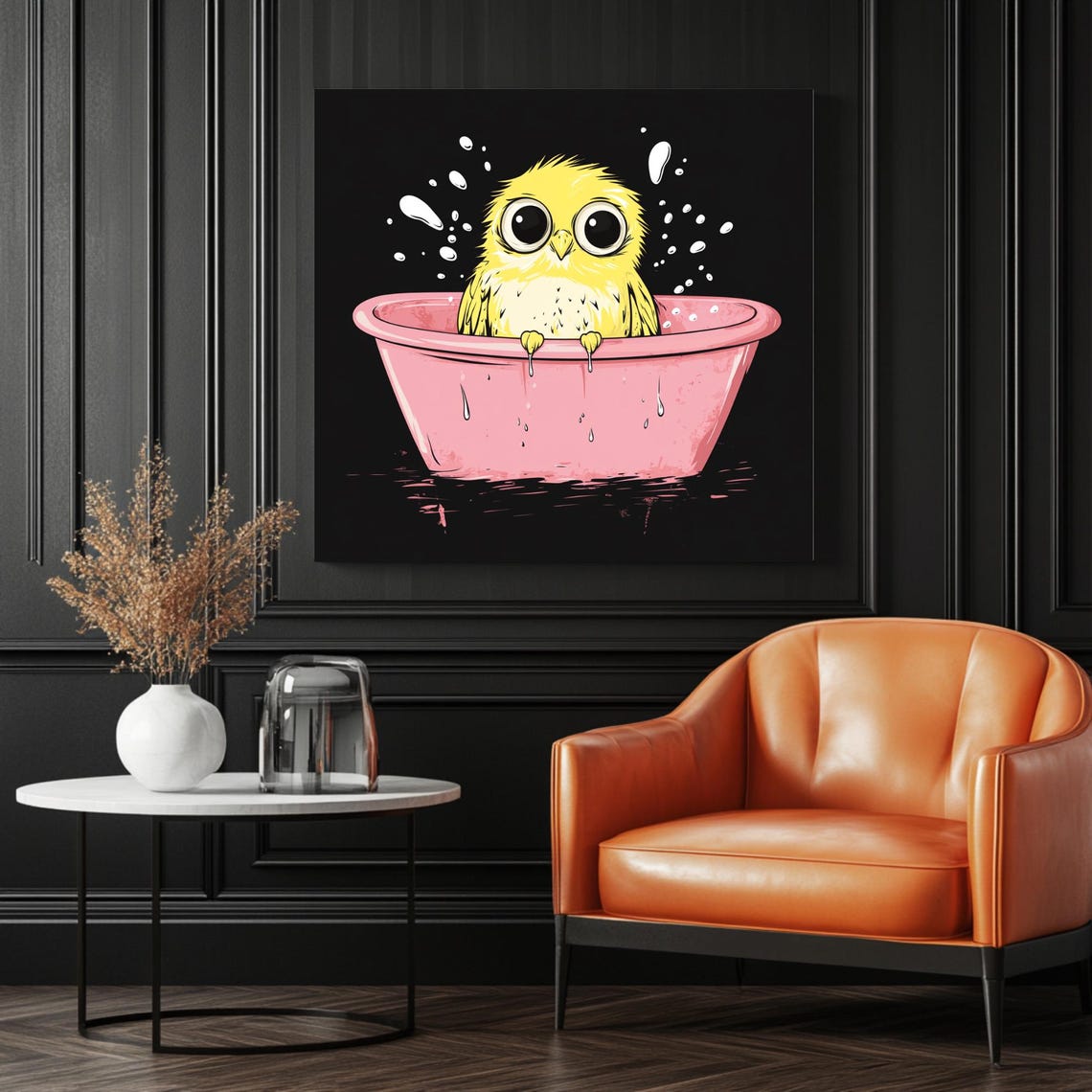 Yellow Chick Bathroom Decor, Funny Animal Art Print - Image 3