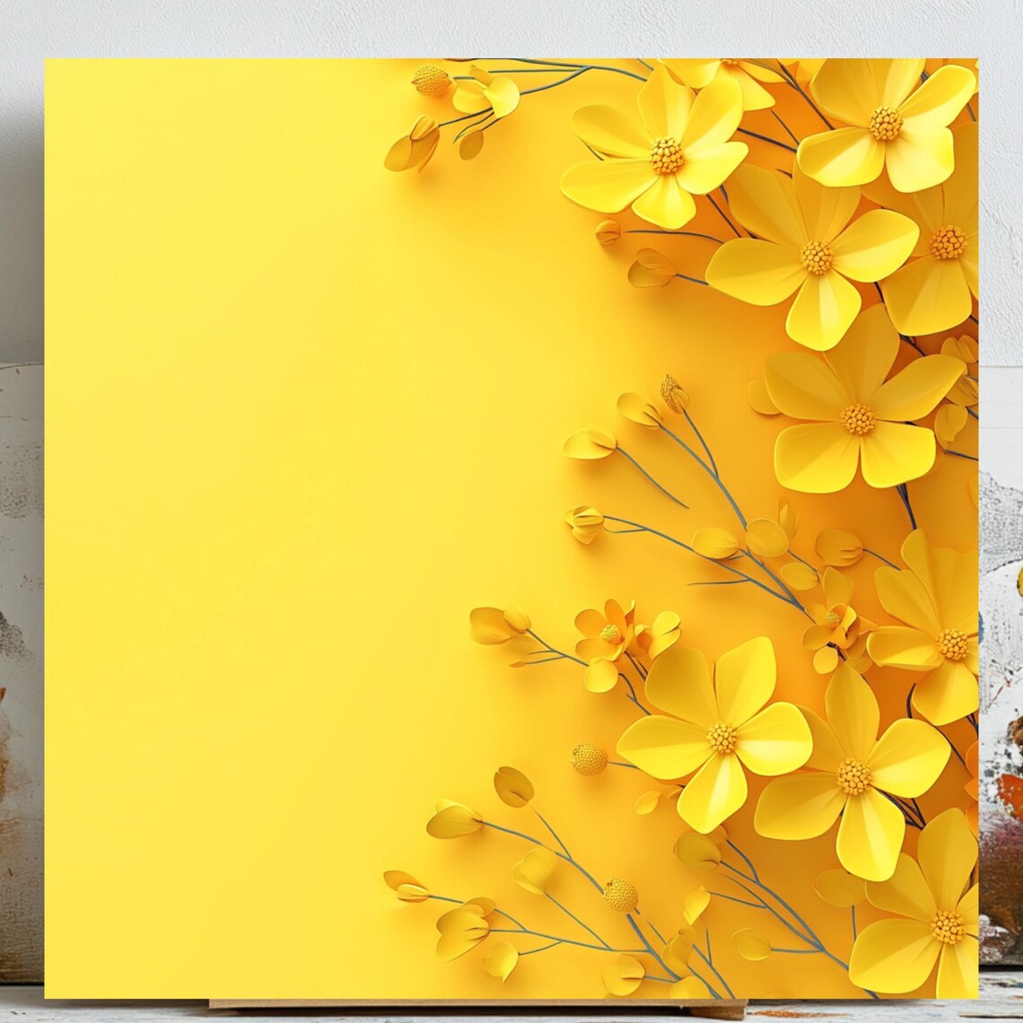 Yellow Floral Watercolor Flower Art Print