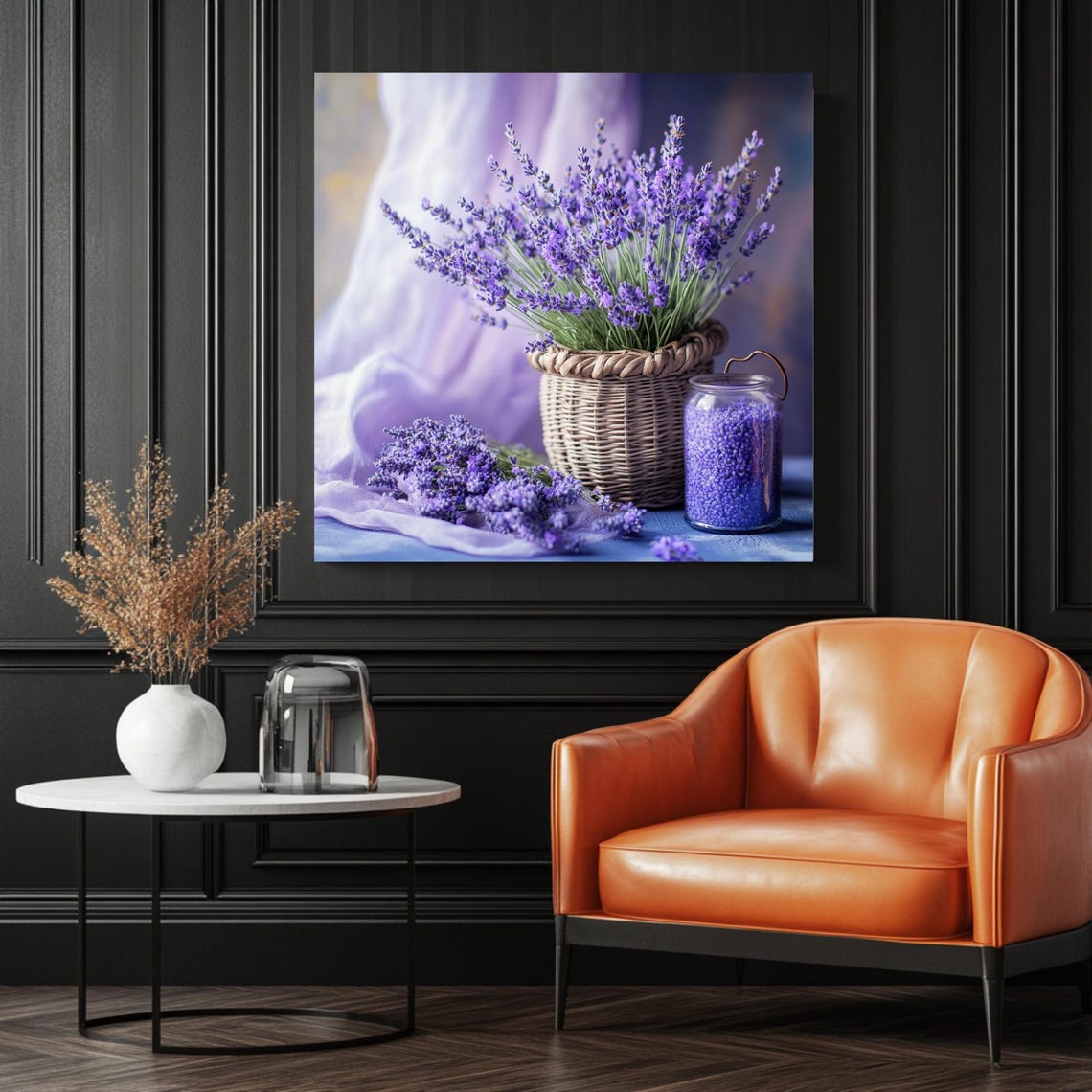 Lavender In Basket, Minimalist Art Print - Image 3