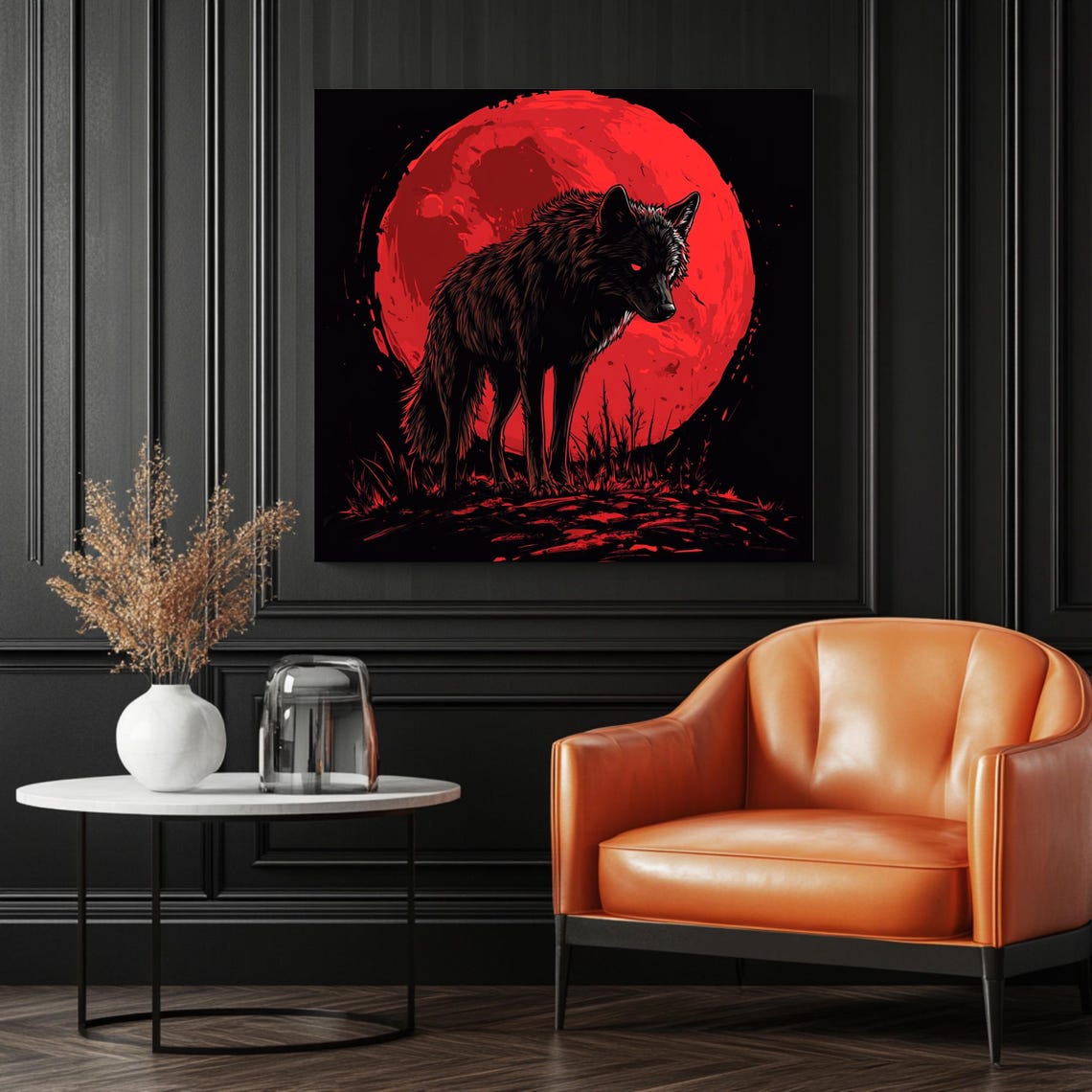 Wolf Moon Wall Art, Modern Animal Decor - Image 3