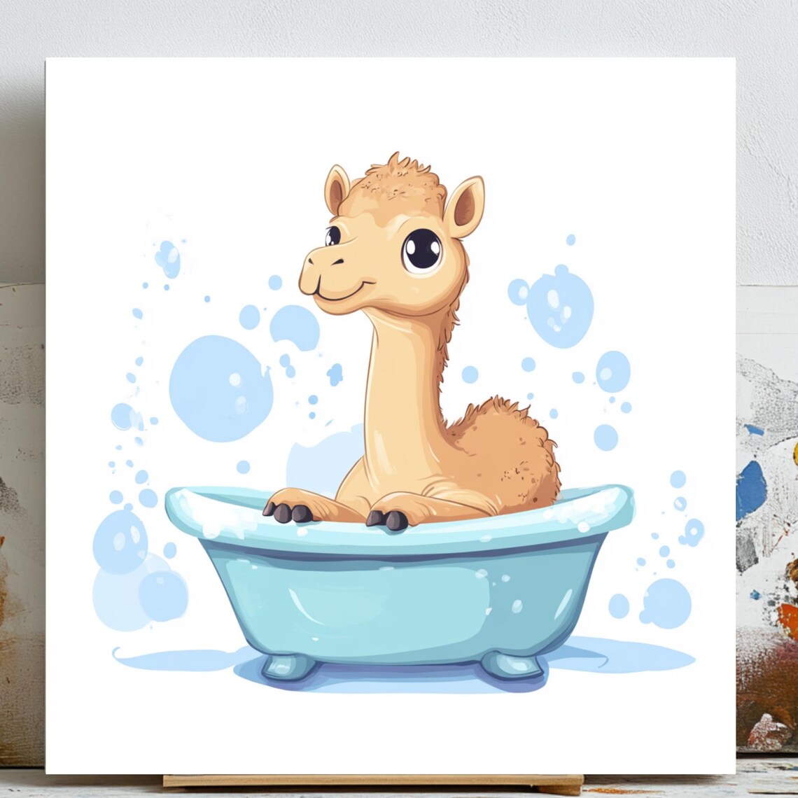 Camel Bathroom Wall Decor, Funny Animal Print
