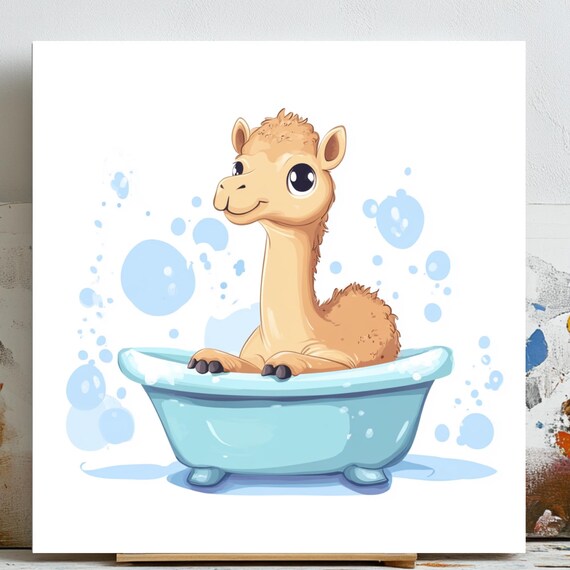 Camel Bathroom Wall Decor, Funny Animal Print