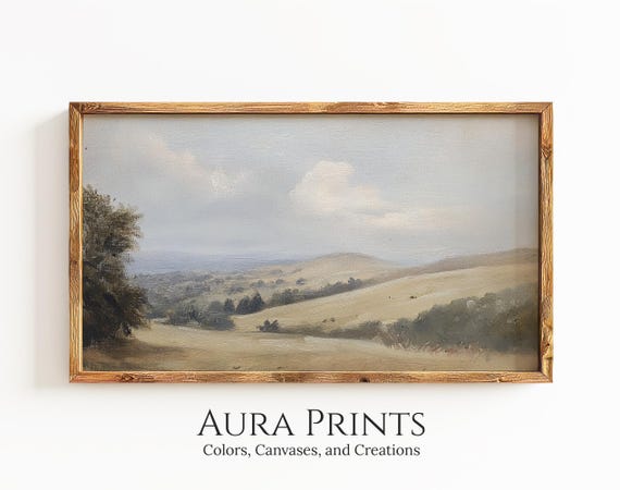 Autumn Frame Tv Art Vintage Rolling Hills Landscape Oil Painting Instant Last Minute Decor 1321