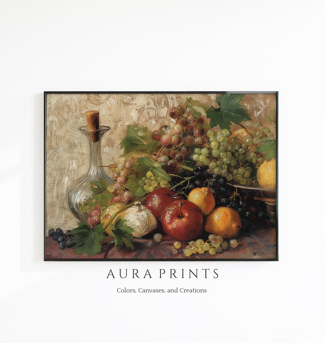 Vintage Country Kitchen Fruit Still Life Oil Painting Poster