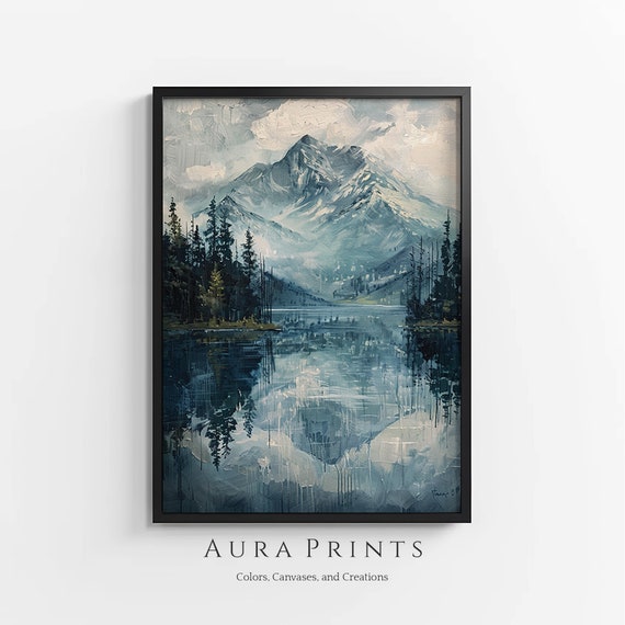 Misty Mountain Lake Morning Wall Art 0476