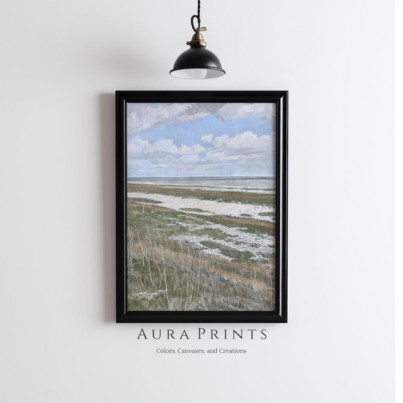 Early Spring Field And Blue Sky Wall Art Rustic Cottage Decor For Home Office Or Study 0747