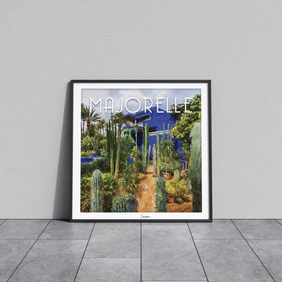 Majorelle Cactus Poster I Marrakech Garden