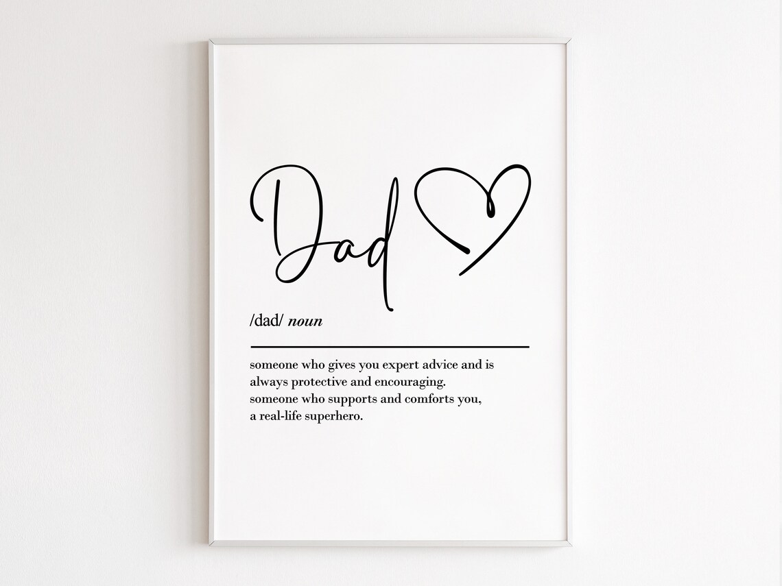 Dad Definition Wall Art, Gift From Daughters
