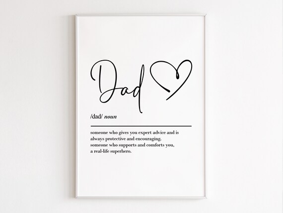 Dad Definition Wall Art, Gift From Daughters