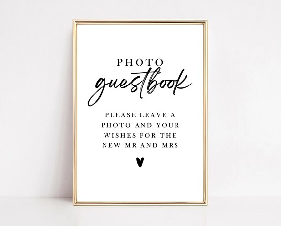 Photo Guestbook Sign Please Leave A Photo Wedding Day Poster