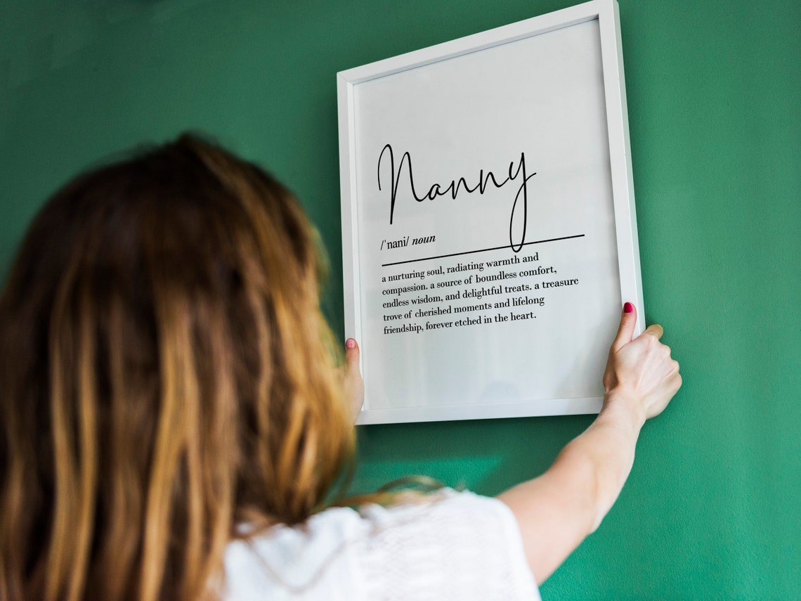 Nanny Definition Wall Art Nannie Gifts Nanny Print Gifts From Grandkids Grandma Gift Nan Gifts