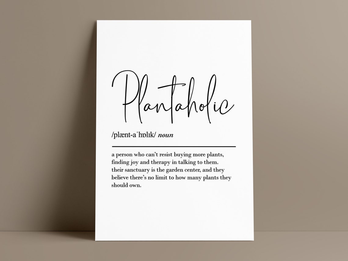 Plantaholic Definition Wall Art Plant Gifts Plant Lover Gift Garden Gifts Gardening Gifts For Women - Image 2