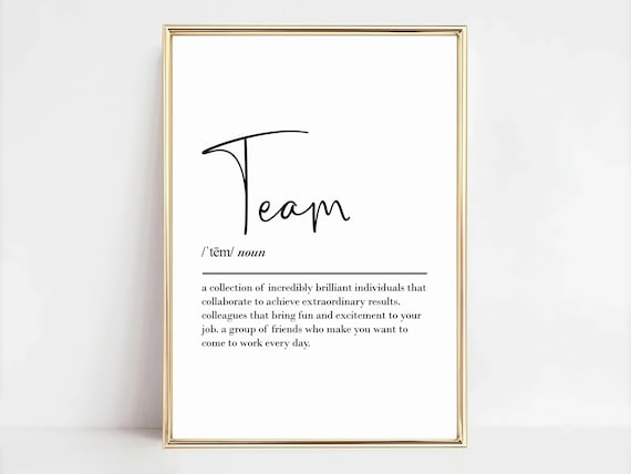 Team Definition Wall Art Print, Coworker Farewell Gift