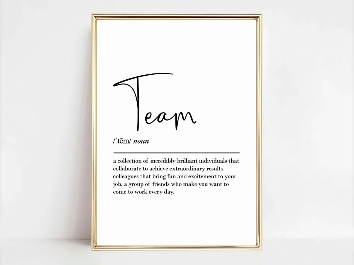 Team Definition Wall Art Print, Coworker Farewell Gift