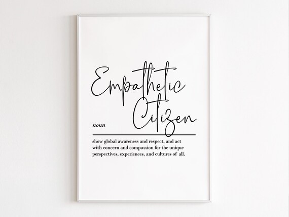 Empathetic Citizen Definition Dictionary Style Classroom Poster