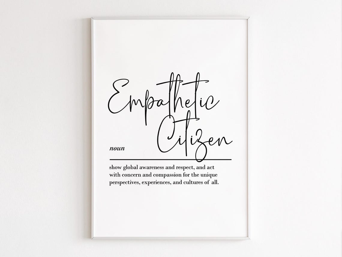 Empathetic Citizen Definition Dictionary Style Classroom Poster