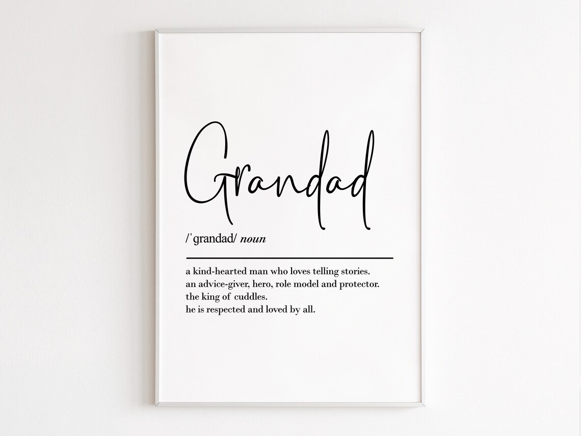Grandad Definition Art Print, Birthday Gift - Image 3