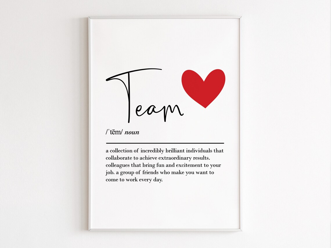Team Definition Wall Art Print, Bestie Farewell Gift
