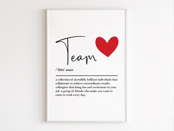 Team Definition Wall Art Print, Bestie Farewell Gift