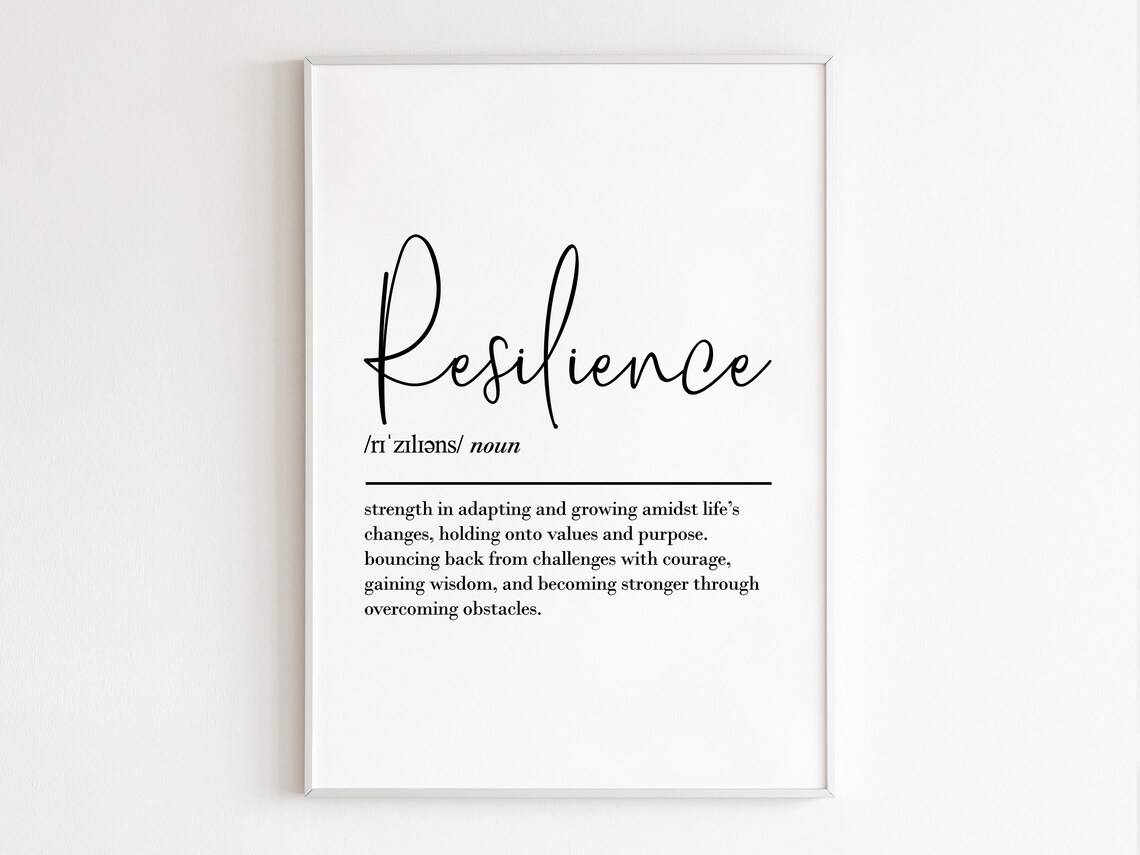 Resilience Definition Motivational Quote Poster - Image 3
