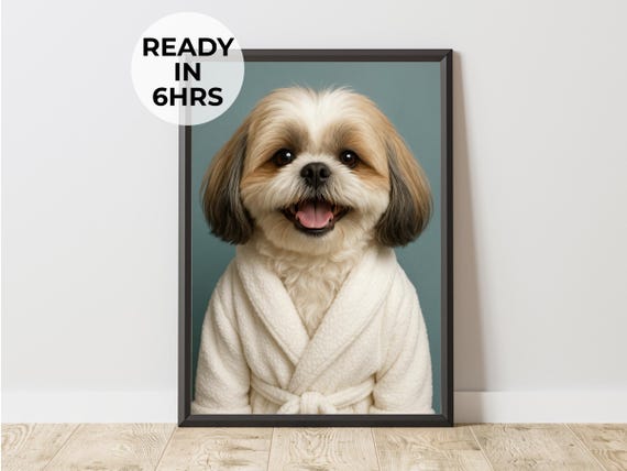 Custom Bathrobe Pet Portrait Funny Spa Day Art Relaxation Gift