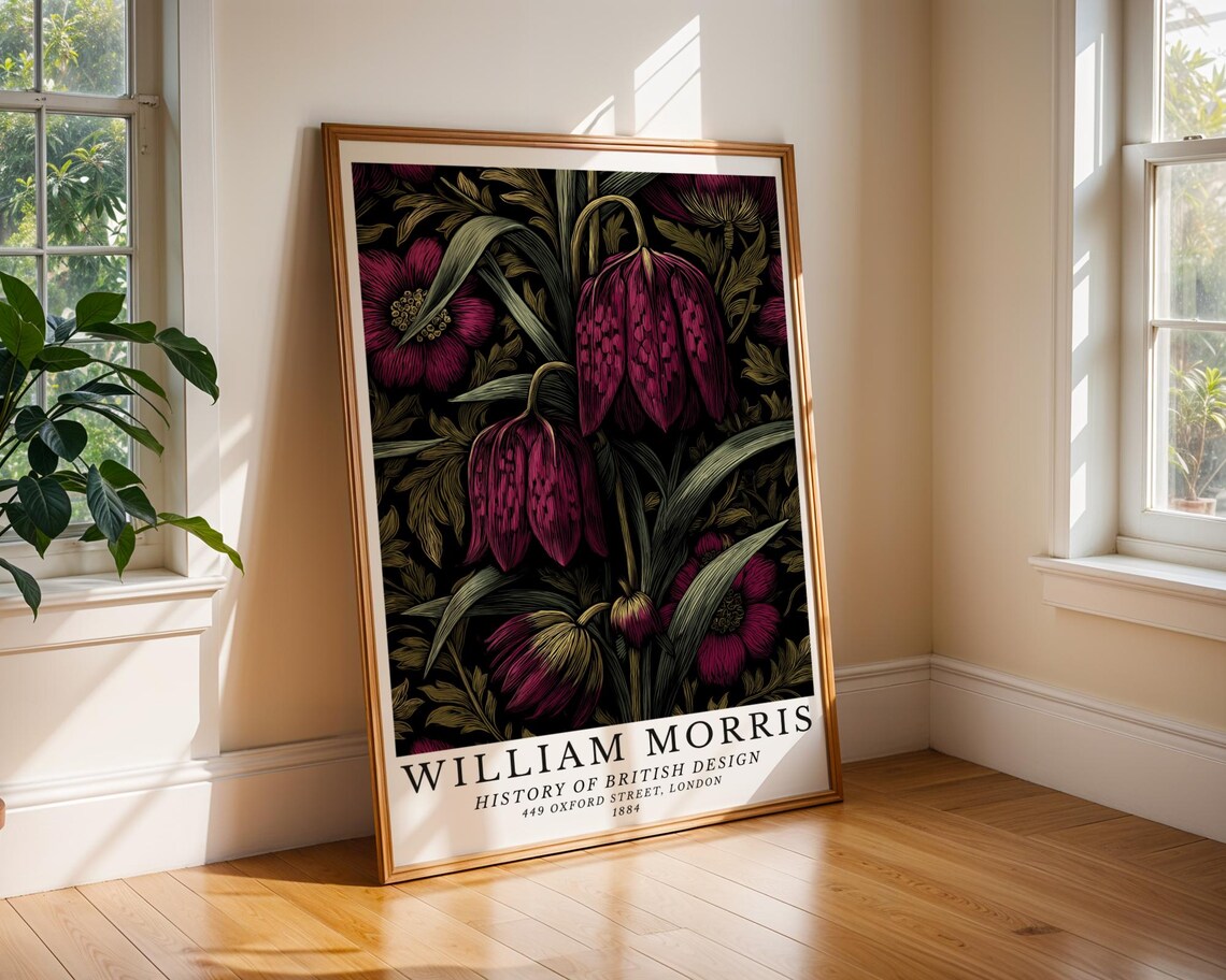 William Morris Botanical Bellflower Vintage Art Print