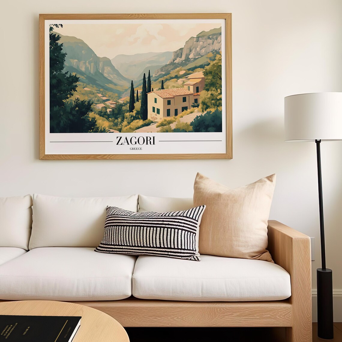 Zagori Greece Mountain Village Stone Houses Valley View Travel Poster