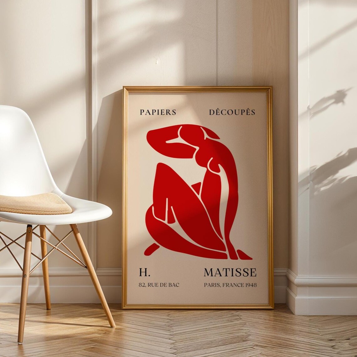 Matisse Blue Nude Cutout Poster Red Figure 1948 Abstract Minimalist Decor