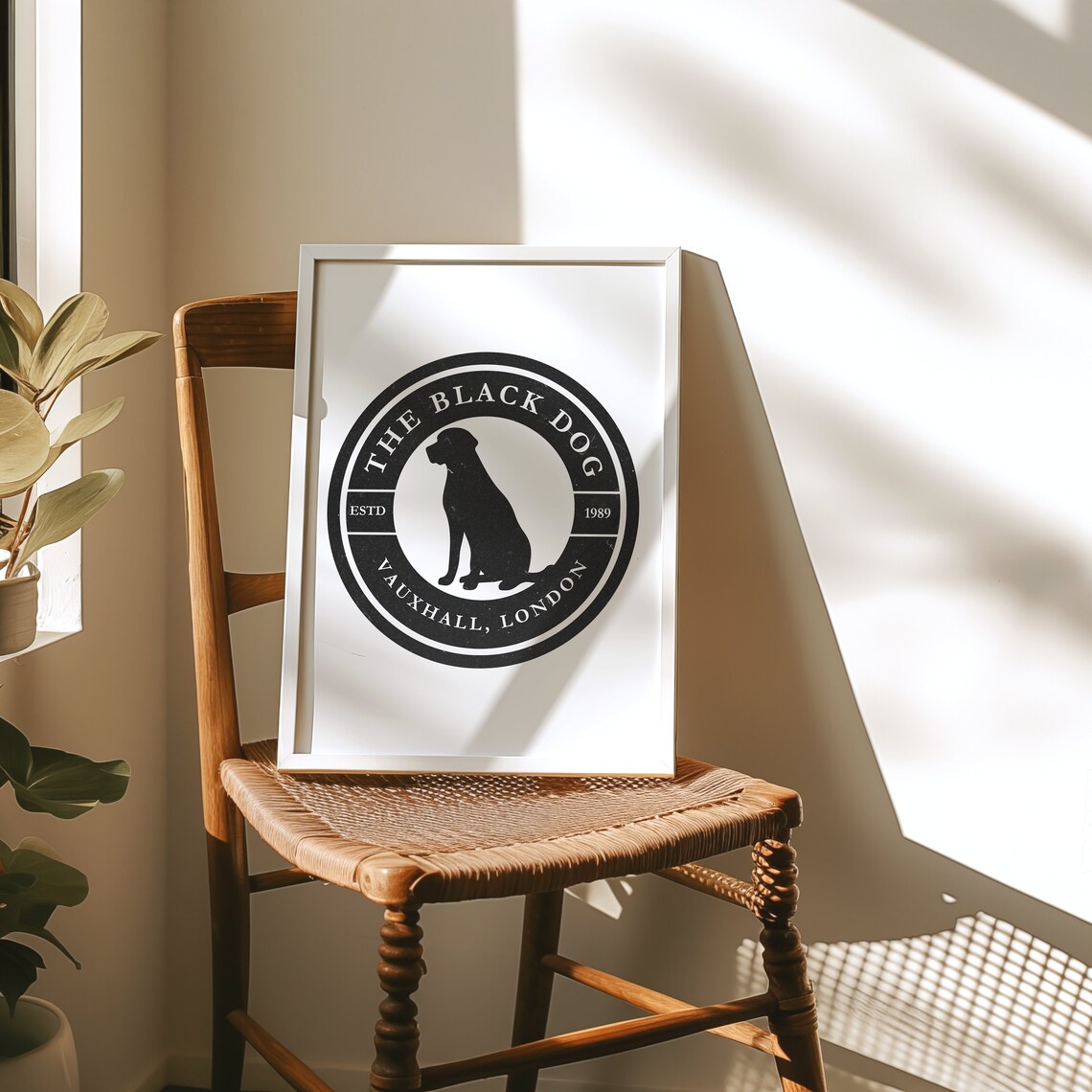 The Black Dog Vauxhall London Vintage Pub Badge Retro Wall Poster - Image 2