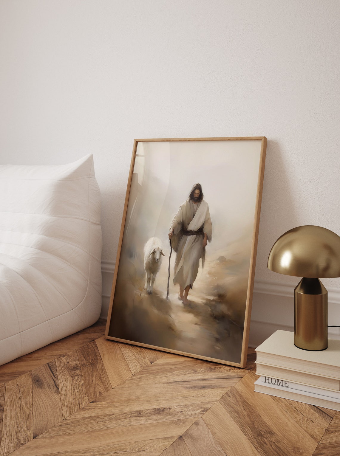 Good Shepherd Jesus With Lamb Parable Christian Faith Wall Poster - Image 3