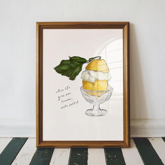 Lemon Sorbet Sweet Treat Art Print