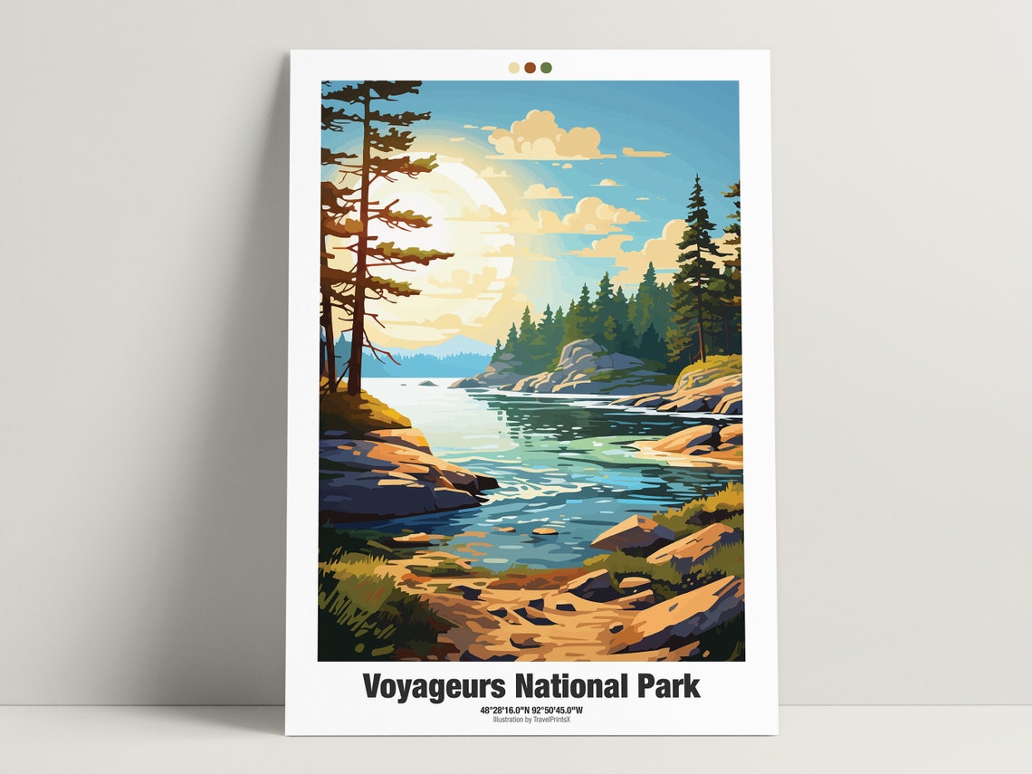 Voyageurs National Park Travel Poster Minnesota Travel Poster Usa National Park Travel Poster - Image 3