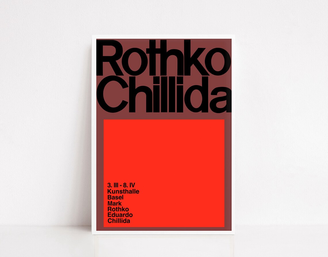 Mark Rothko Vintage Exhibition Poster, Abstract Art