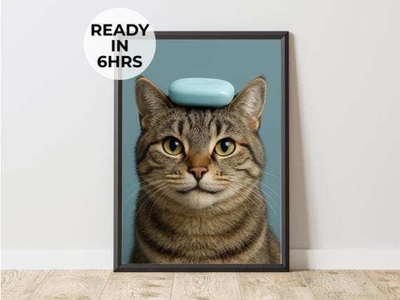 Funny Soap Pet Portrait Balancing Art Bathroom Gag Gift